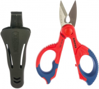 Ножницы электрика прецизионная заточка режущих кромок с микронасечками для чистого реза без проскальзывания L-155 мм нерж сталь 2-компонентные рукоятки армированные фиберглассом блистер KNIPEX KN-9505155SB