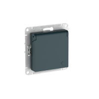 ATLASDESIGN РОЗЕТКА с заземлением со шторкой с крышкой, 16А, IP20, быстрозажимные клеммы, ИЗУМРУД Systeme Electric ATN000846S