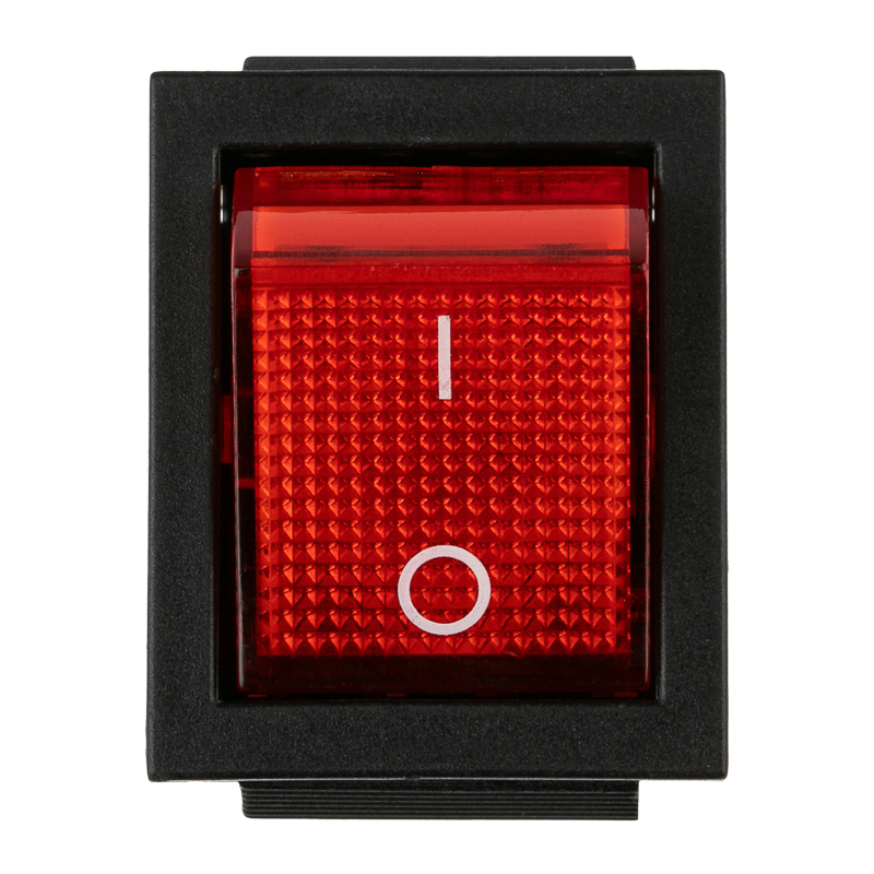 Выключатель клавишный 250V 15А (6с) ON-ON красный с подсветкой (RWB-506, SC-767) Индивидуальная упаковка 1 шт REXANT 36-2350-1