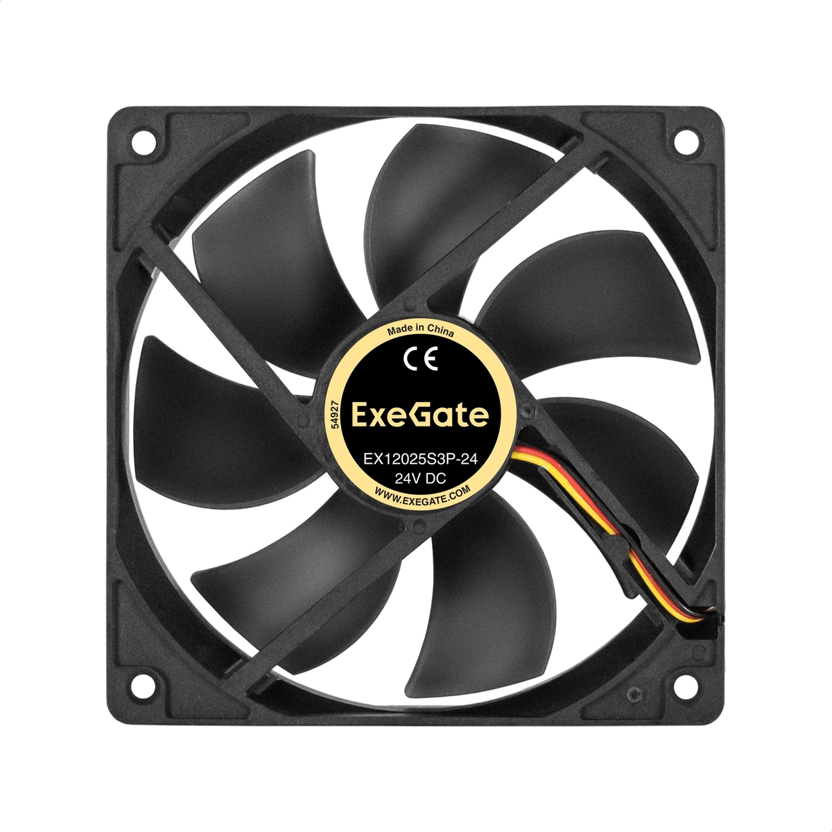 Вентилятор для корпуса 24В DC, 120x120x25 мм, 3pin, 2100RPM, 34dBA, подшипник скольжения ExeGate EX297092RUS