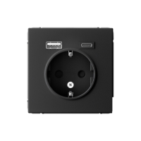 ARTGALLERY розетка 16А с 2 USB A+C, 5В/2,4А/3,0А, 2х5В/1,5А, механизм, карбон Systeme Electric GAL001032