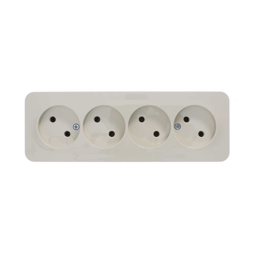 BLANCA О/У РОЗЕТКА 4-ая без заземл. без шторок ИЗОЛ.ПЛ., 16А, 250В, БЕЖЕВЫЙ Systeme Electric BLNRA000417