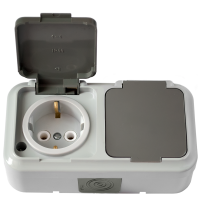 Беларусь Розетка двойная с заземлением наружная IP54 БелТИЗ РА16-303(03) Розетка РА16-303(03)