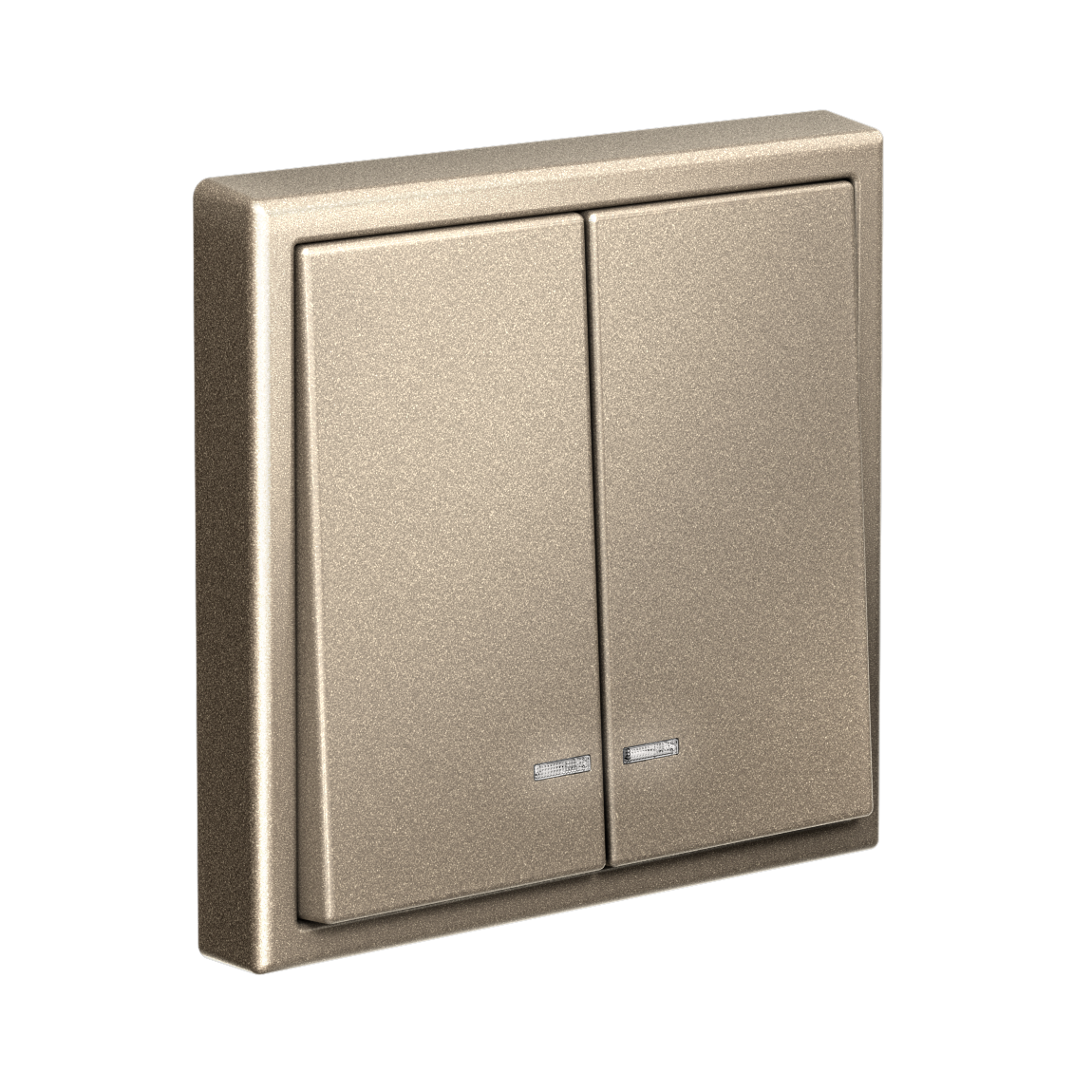 ARTGALLERY 2-клавишный выключатель с подсветкой, сх.5а, 10АХ, механизм, шампань Systeme Electric GAL000553