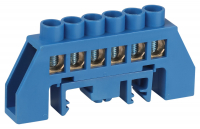 Шина NO-224-109 N ноль в комбинированном изоляторе на DIN-рейку ШНИ-8х12-6-Д-синий ЭРА Б0062914