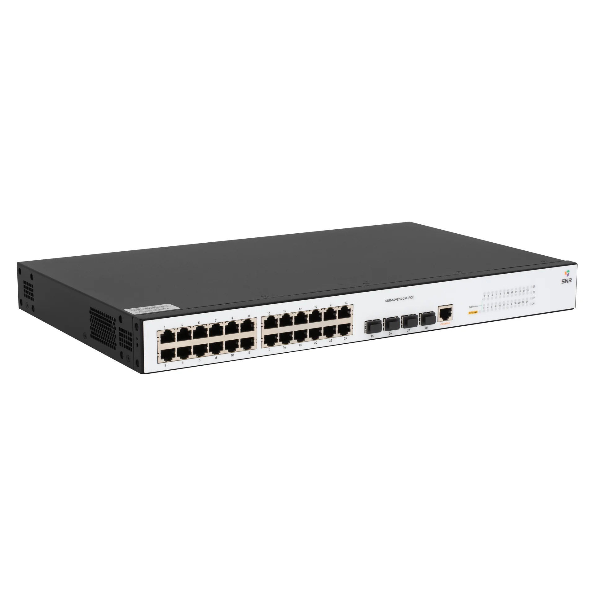 Коммутатор управляемый L2  24 порта RJ45/SFP 100 1000 Мб/сPoE 185Вт SNR SNR-S2982G-24T-POE