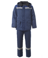 Костюм утеплённый мужской СТАНДАРТ куртка полукомбинезон цв. т/синий с васильковым тк. Грета с СОП 48-50 96-100, 170-176 Эталон-Спецодежда 138954 00000103761    