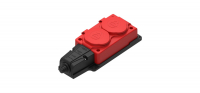 MultiSet Колодка 2х розетка 2К+З каучуковая 16А/250В IP44 Красная Systeme Electric MST4122RD