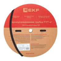 Трубка термоусаживаемая ТУТ нг 20/10 черная рулон PROxima EKF tut-20-b