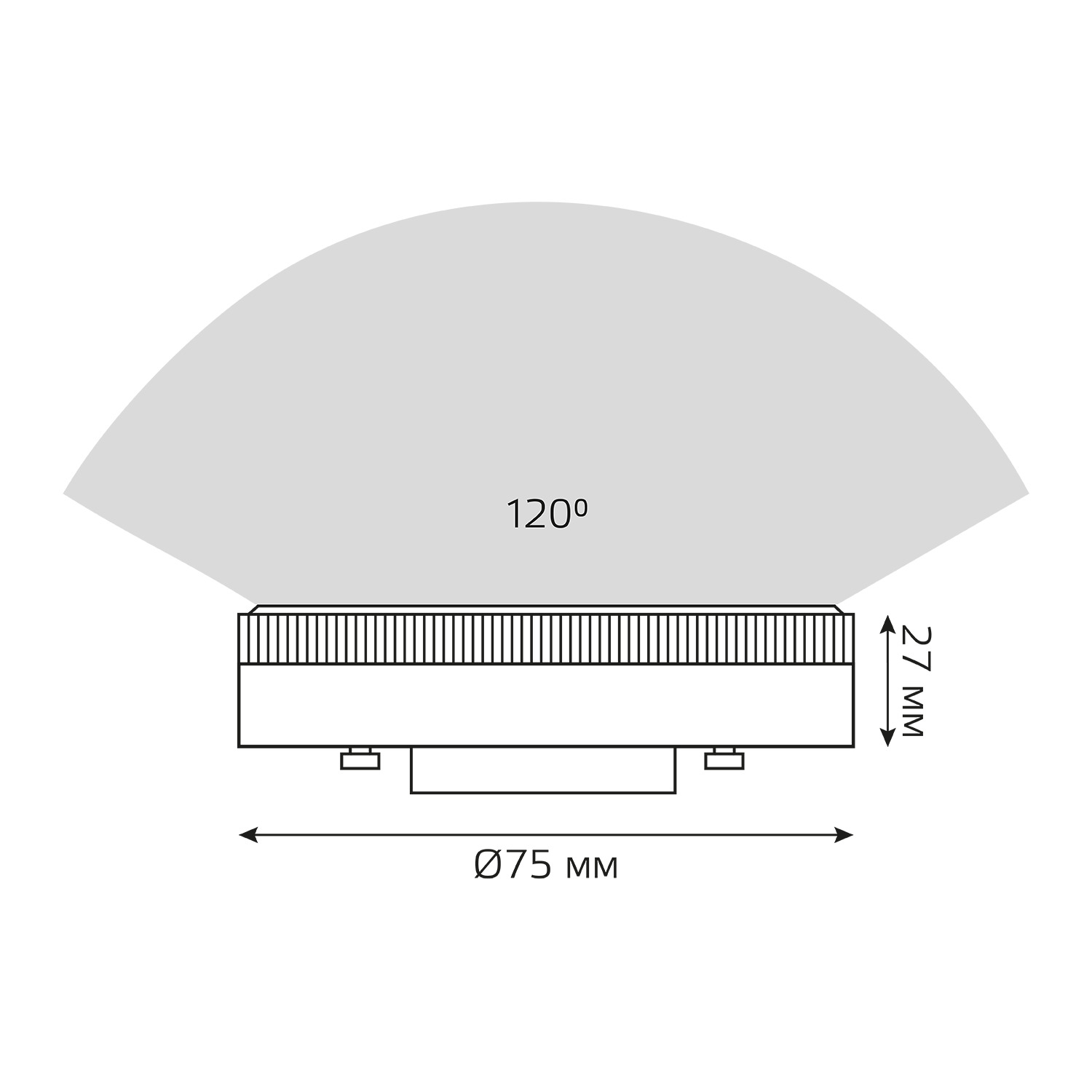 Лампа светодиодная LED 11 Вт 1050 лм 4100К AC150-265В GX53 таблетка нейтральный Black GAUSS 108008211