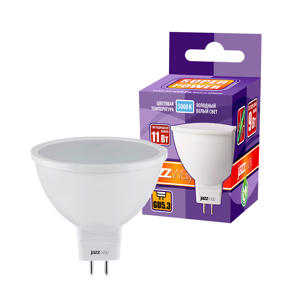 Лампа светодиодная LED 11Вт MR16 GU5.3 холодный JazzWay 5049758