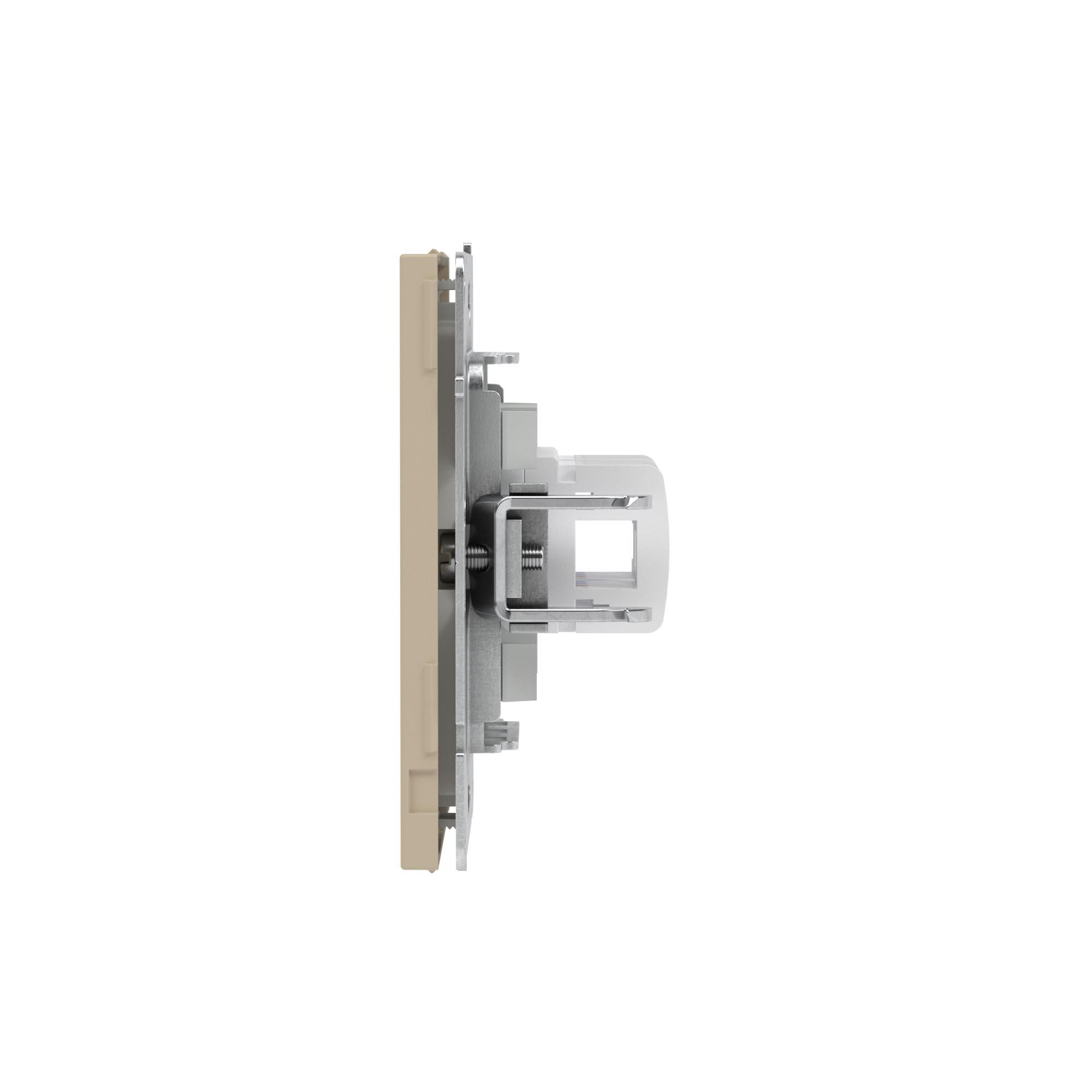 Компьютерная розетка RJ-45 без шторки, кат.6А двойная, KANT, ванильный марципан DKC 7015674