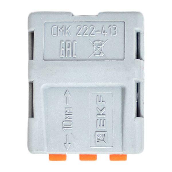 Клемма СМК 222-413 с рычагом 3 отверстия 0,08-2,5(4.0)мм2 (100шт.) EKF plc-smk-413