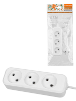 Удлинитель 3 гнезда. 3 метра. б/з.10 А. 2300 Вт. белый. НАРОДНЫЙ TDM ELECTRIC SQ1303-1311