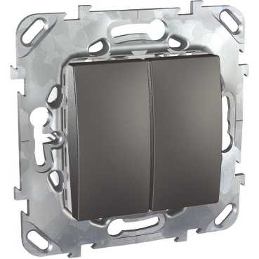 UNICA Выключатель двухклавишный в рамку графит сх.5 Schneider Electric MGU5.211.12ZD