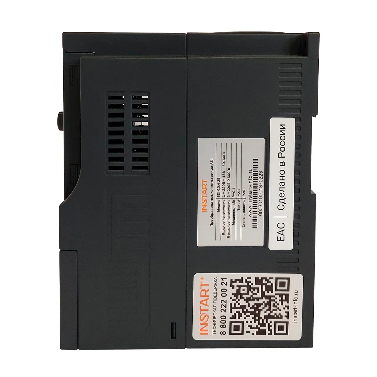 Преобразователь частоты SDI-G1.5-4B 1.5кВт, 3.7А, 3Ф, 380В±15%, 50Гц/60Гц, IP20, с панелью управления Instart 00030600