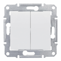 Sedna Выключатель двухклавишный в рамку белый сх.5 Schneider Electric SDN0300121