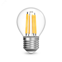Лампа светодиодная филаментная LED 13 Вт 1150 лм 4100К шар P45 нейтральный E27 AC 220В прозрачная колба Black Filament GAUSS 105802213