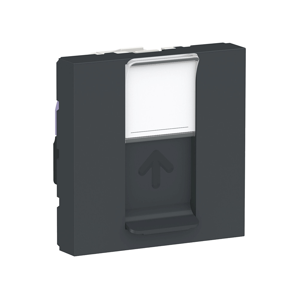 Розетка UNICA MODULAR компьютерная RJ45 одиночная категория 6 UTP 2 модуля антрацит Schneider Electric NU341554