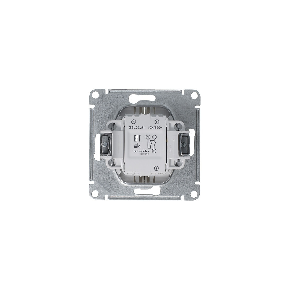 GLOSSA выключатель 2-клавишный сх.5 платина Systeme Electric GSL001251