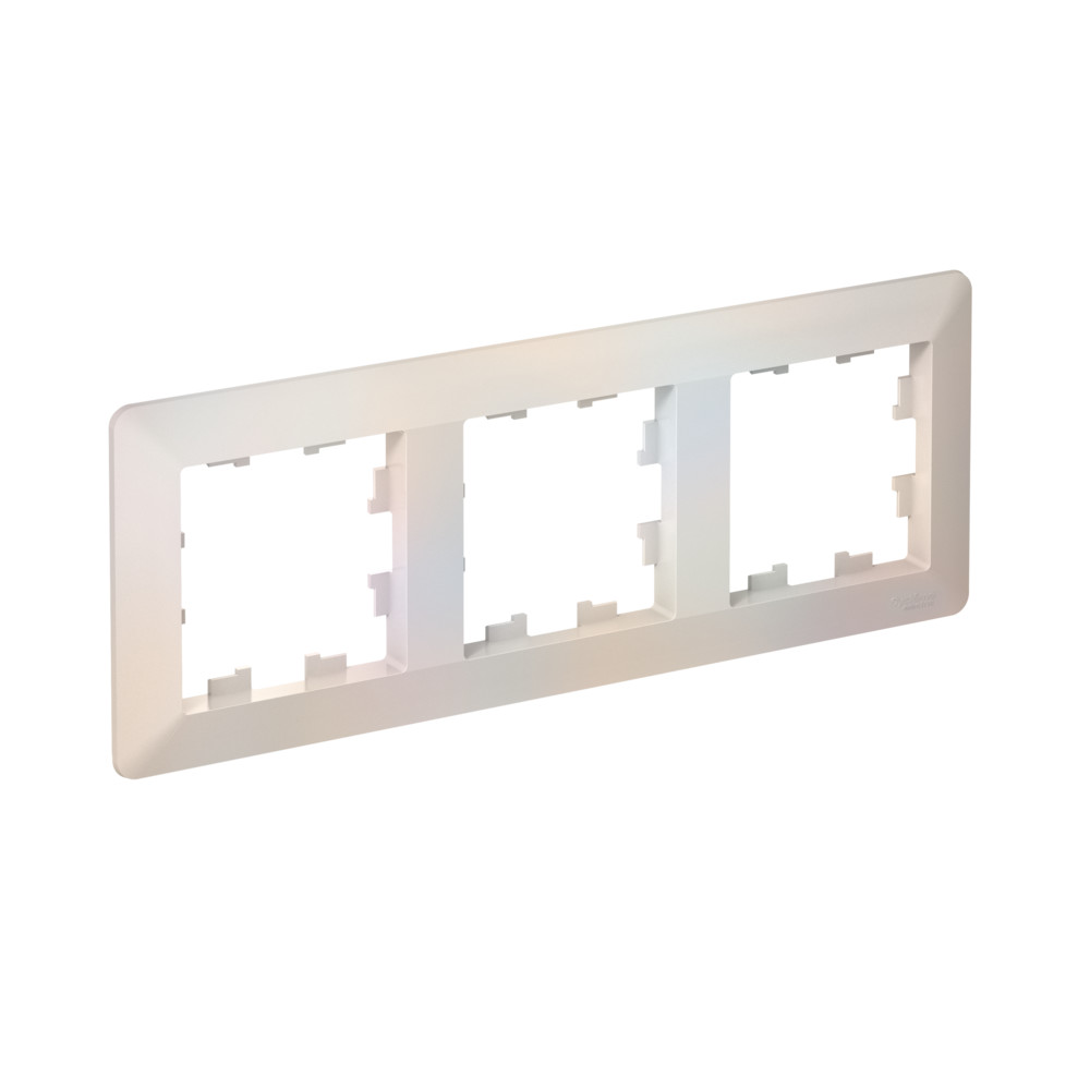 ATLASDESIGN AIR 3-постовая РАМКА, ЖЕМЧУГ/дымчатый белый Systeme Electric ATN220403