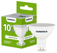Лампа светодиодная MR16 софит 10Вт 230В 4000К GU5.3 GENERICA IEK LL-MR16-10-230-40-GU5-G