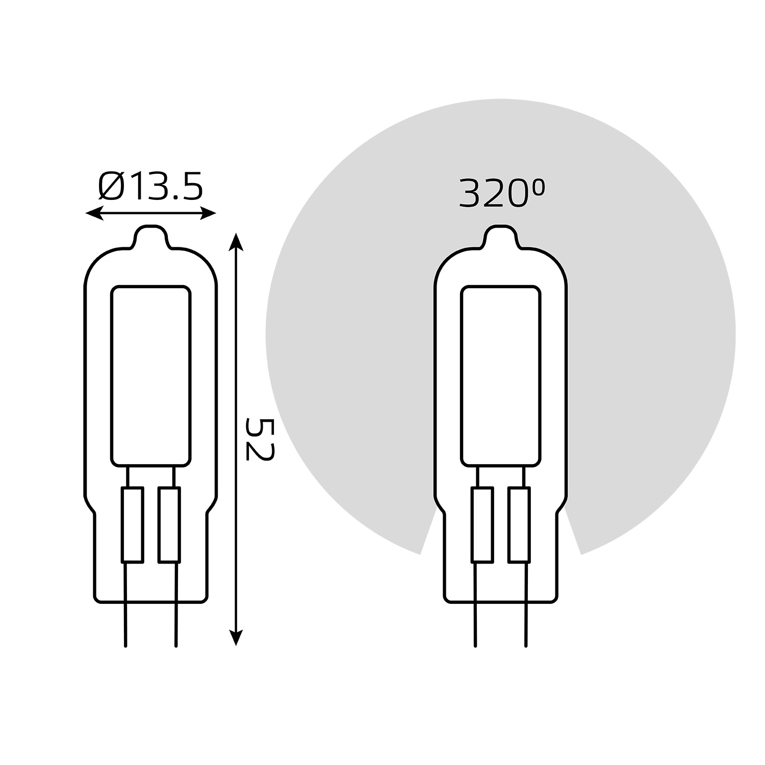 Лампа светодиодная LED 5.5 Вт 480 лм 3000К капсула теплый G4 AC 220В стеклянная Black GAUSS 107807105 107807105*