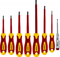 Набор: Отвертки SL 3, 5, 6 / PH 1, 2 / PZ 1, 2, тестер 100-250 В, ''Профессионал'' , в кейсе, 8 предметов ЗУБР 25268