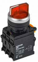 Переключатель с подсветкой 3 полож. 2NO красный MASTER IEK MI-SW60-20XD-4-14-3-K04