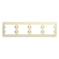 GLOSSA Рамка горизонтальная 4 поста бежевая Systeme Electric GSL000204