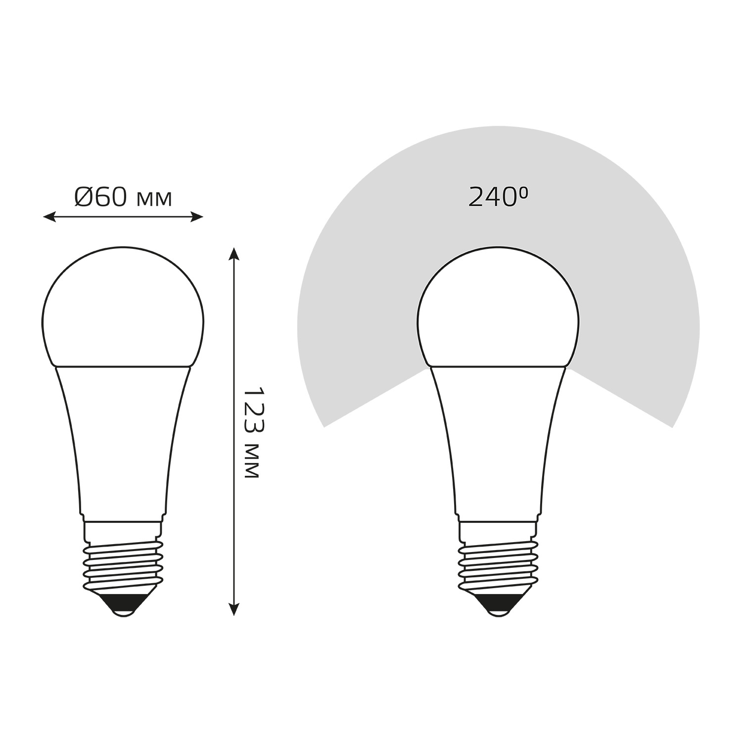 Лампа светодиодная LED 16 Вт 1440 лм 3000К А60 груша теплый E27 AC 220В Black Gauss GAUSS 102502116