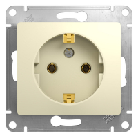 GLOSSA Розетка с заземлением в рамку бежевая Systeme Electric GSL000243