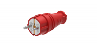MultiSet Вилка 2К+З прямая каучуковая 16А/250В IP44 Красная Systeme Electric MST4401RD