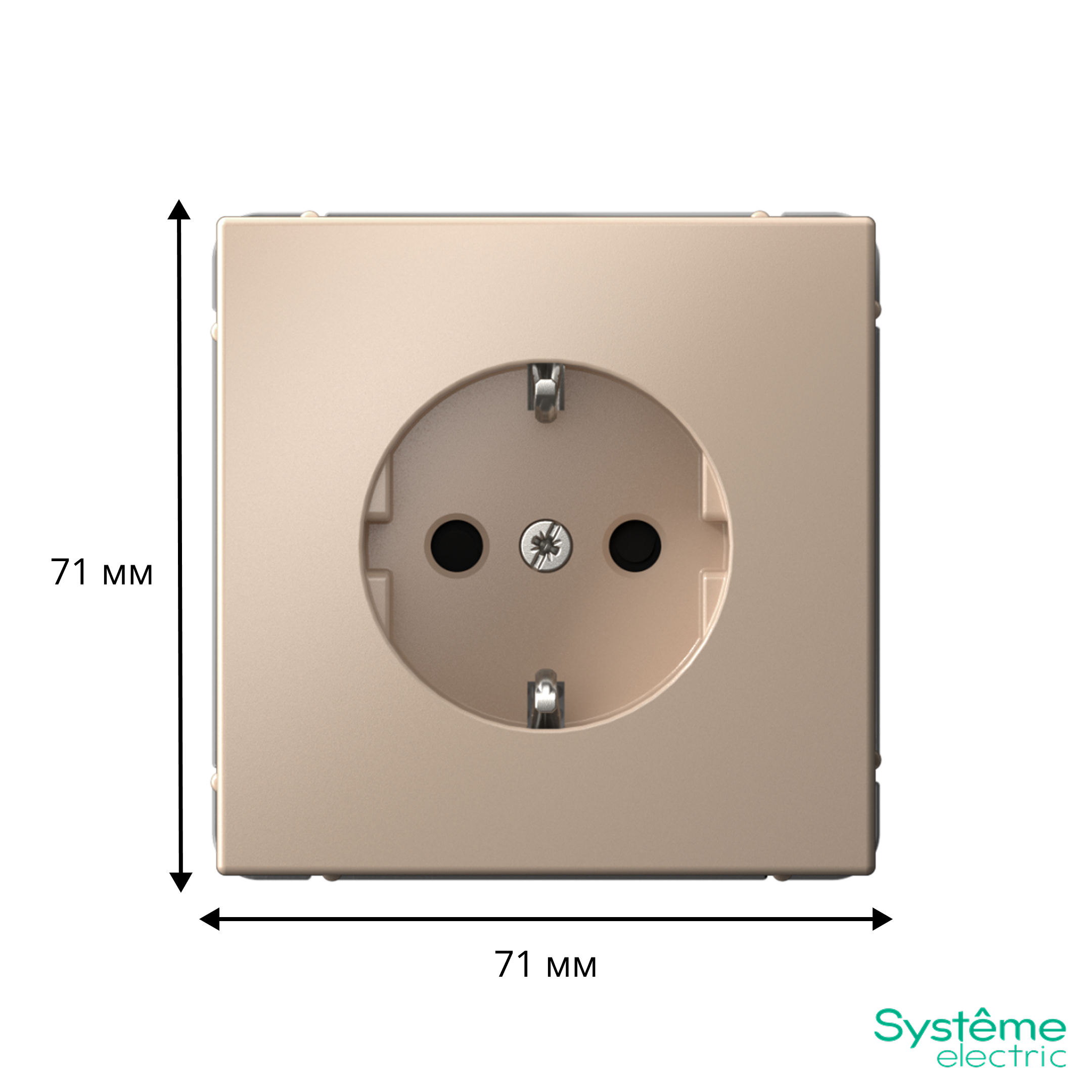 ARTGALLERY РОЗЕТКА с заземлением со шторками, 16А, механизм, быстрозажимные клеммы, песочный Systeme Electric GAL001245S