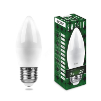 Лампа светодиодная LED 7вт E27 белый матовая свеча SAFFIT SBC3707 55033