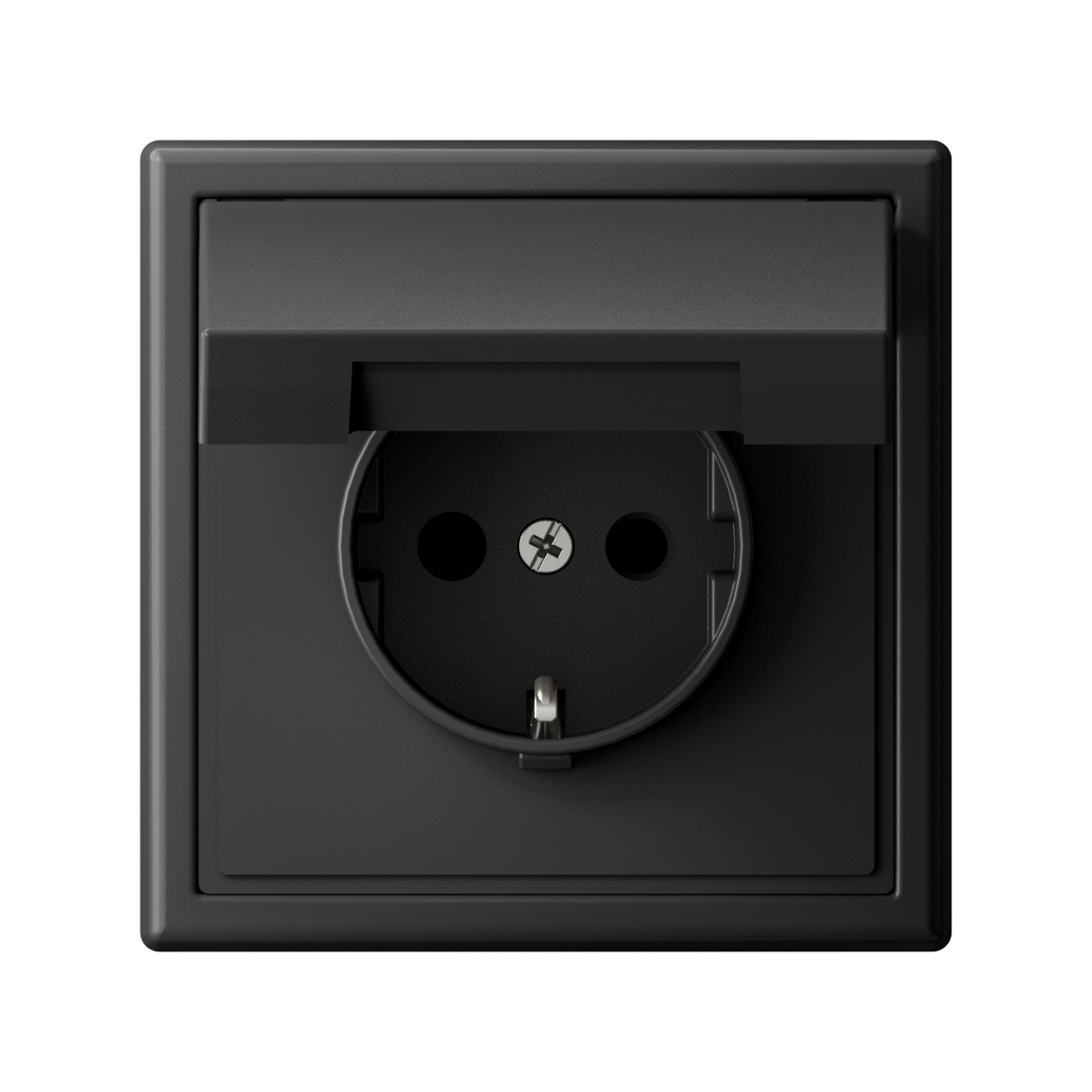 ARTGALLERY РОЗЕТКА с заземл. со шторк. с крышк., 16А, IP20,  механизм, быстрозажимные клеммы, базальт Systeme Electric GAL001446S