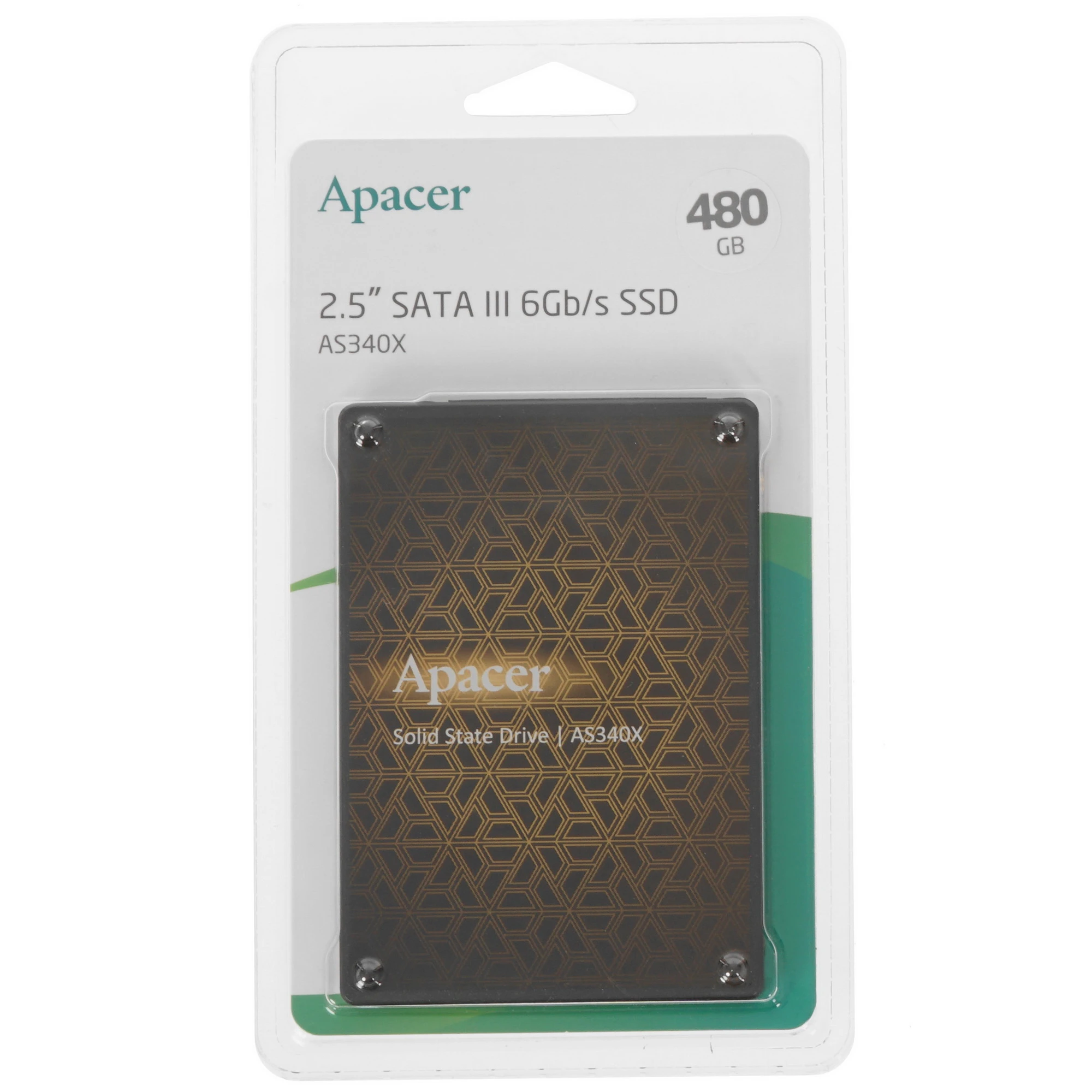 Накопитель SSD 2.5'' 480 ГБ AS340X, SATA III, 3D NAND TLC, 550/520 Мб/с Apacer AP480GAS340XC-1 76123