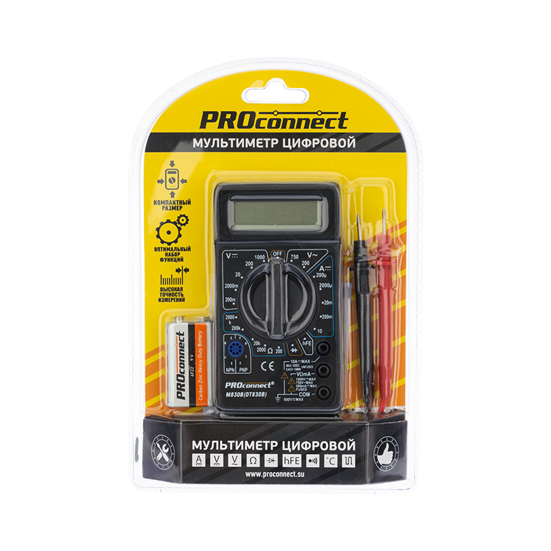 Мультиметр портативный M830B DT830B ProConnect 13-3011