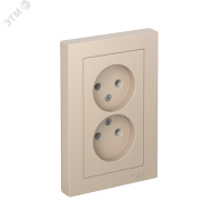 ATLASDESIGN РОЗЕТКА двойная без заземления,16А, в сборе, ПЕСОЧНЫЙ Systeme Electric ATN001220