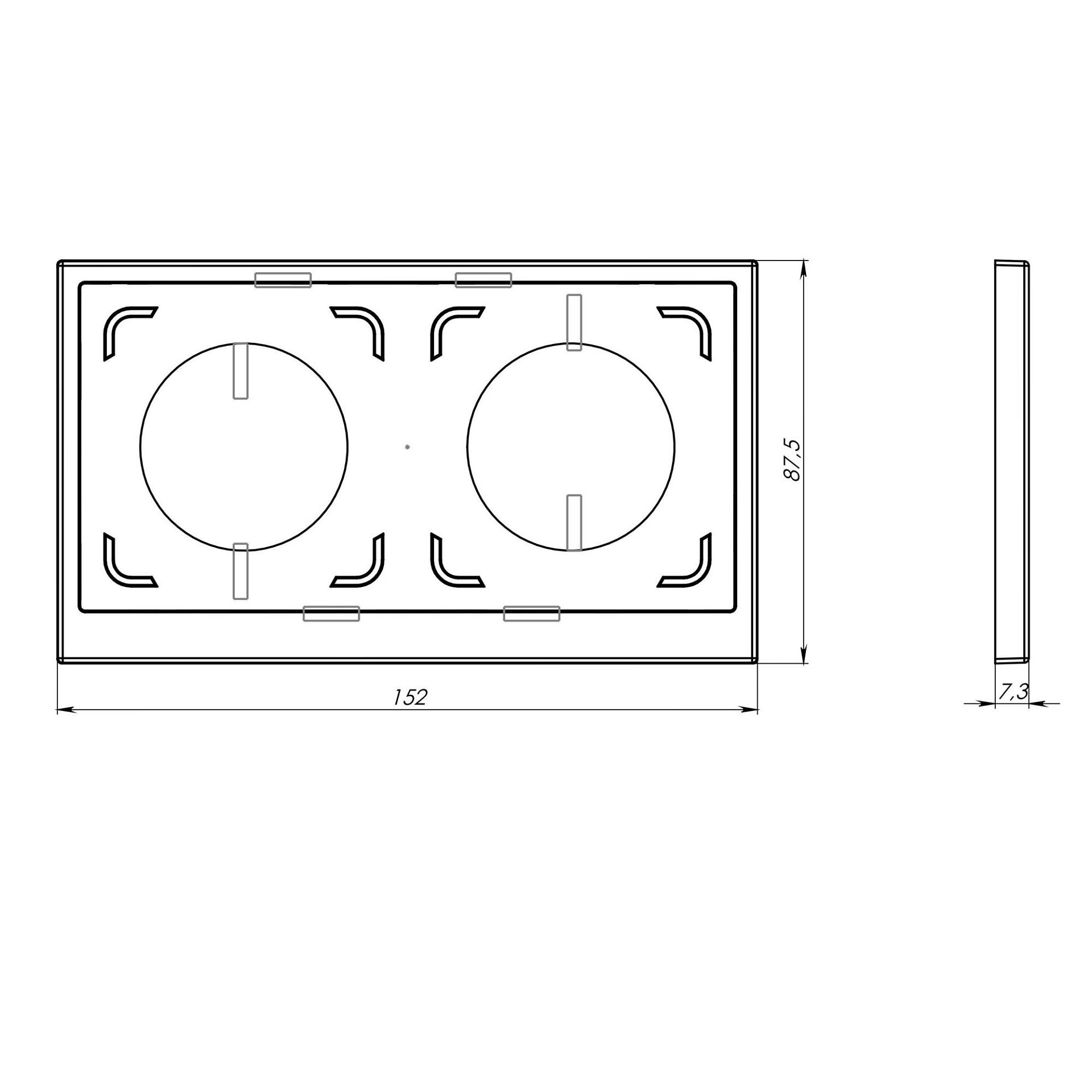 Рамка 2 поста IP44, KANT, черный уголь DKC 7012944
