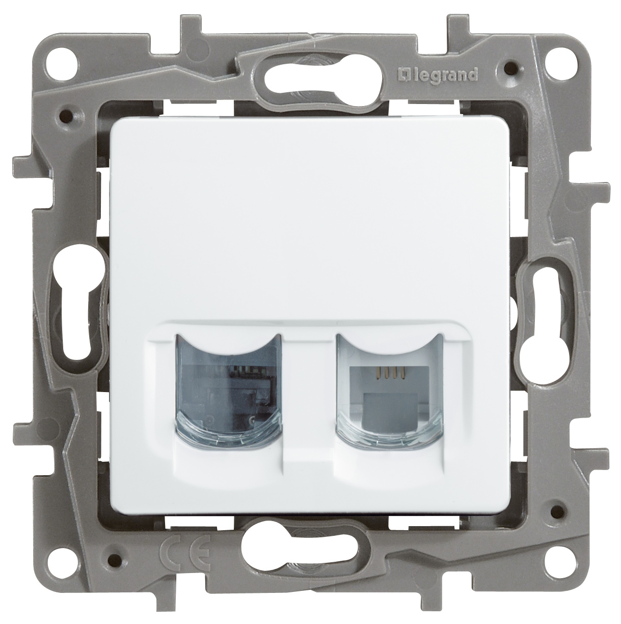 Розетка двойная RJ11+RJ45 кат.5E UTP белый ETIKA IEK 672252