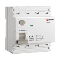 Выключатель дифференциального тока ВД-100N  4P 63А 30мА тип AC эл-мех 6кА PROXIMA EKF E1046M6330