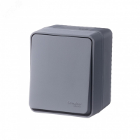 AtlasDesign Profi54 выключатель одноклавишный IP54 10 АХ, АНТРАЦИТ, Россия Systeme Electric ATN544011