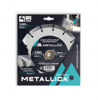 Диск алмазный сегментный 180x22,2 мм, H=10 мм по бетону, кирпичу. В кор. METALLICA 900277