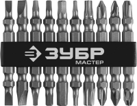 Набор бит длинные ''МХ-10'', Cr-V, двусторонние для шуруповерта в держателе 10 шт ЗУБР 26089-H10