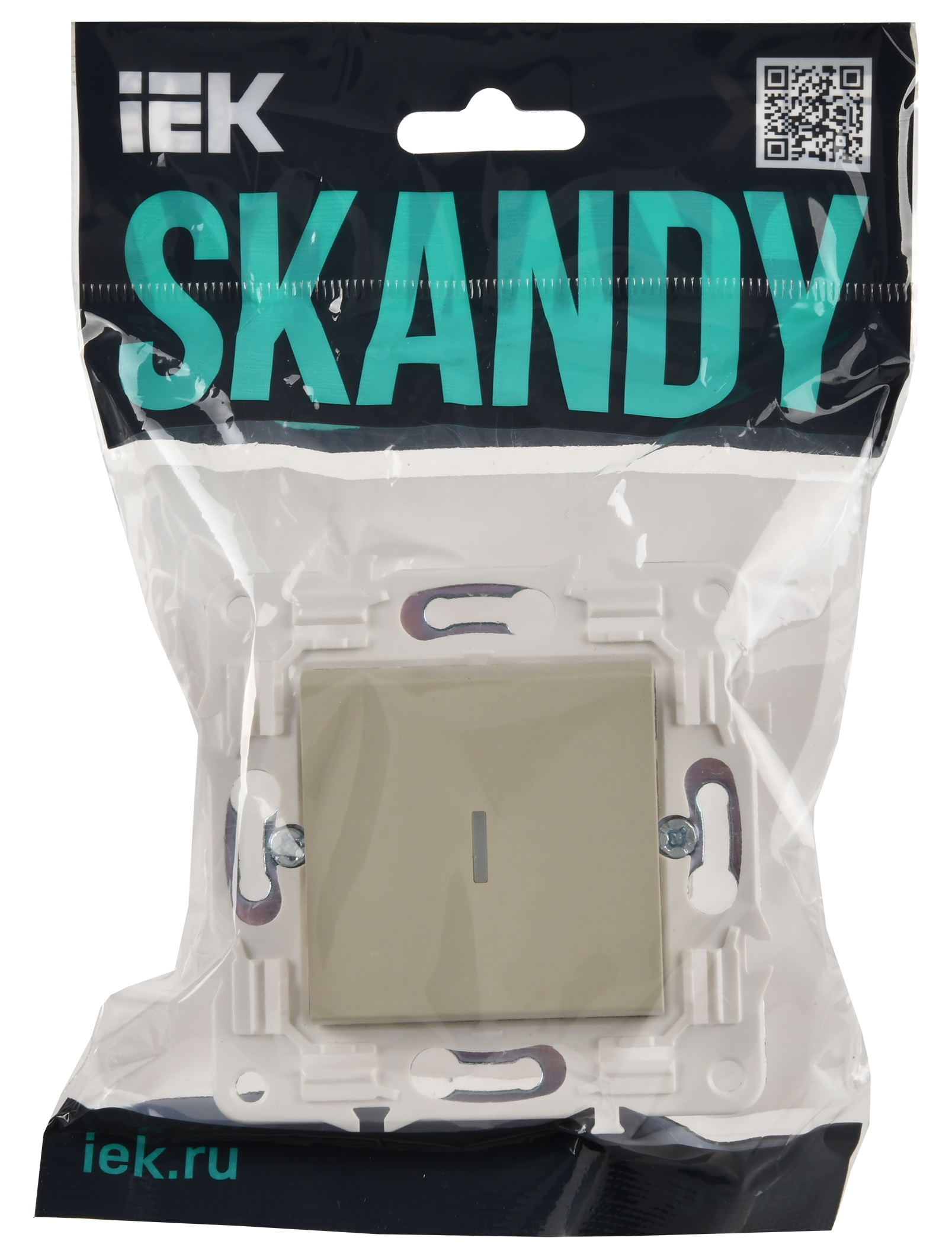 SKANDY Выключатель 1-клавишный с индикацией 10А SK-V07B бежевый IEK SK-V10-1-10-K10