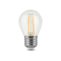 Лампа светодиодная филаментная LED 7 Вт 550 лм 2700К шар P45 теплый E27 AC 220В прозрачная колба Black Filament GAUSS 105802107