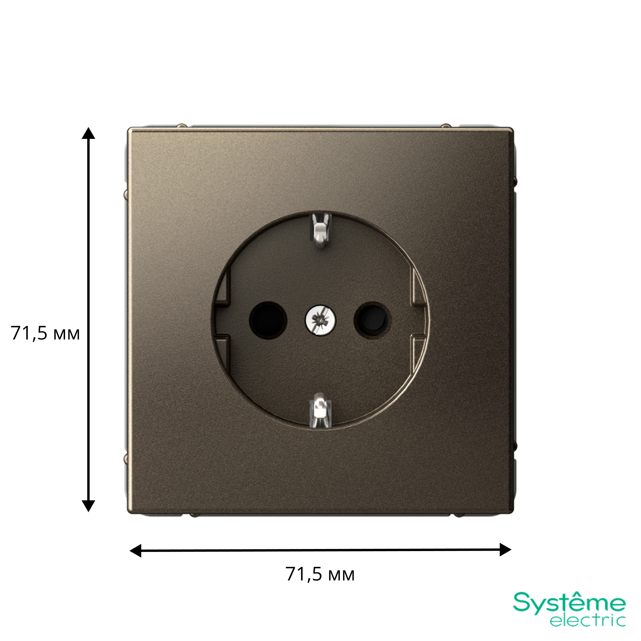 ARTGALLERY РОЗЕТКА с заземлением со шторками, 16А, механизм, быстрозажимные клеммы, мокко Systeme Electric GAL000645S