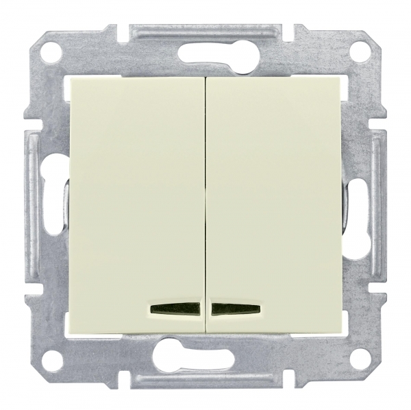 Sedna Выключатель двухклавишный с подсветкой в рамку бежевый Schneider Electric SDN0300347