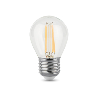 Лампа светодиодная филаментная LED 7 Вт 580 лм 4100К шар P45 нейтральный E27 AC 220В прозрачная колба Black Filament GAUSS 105802207